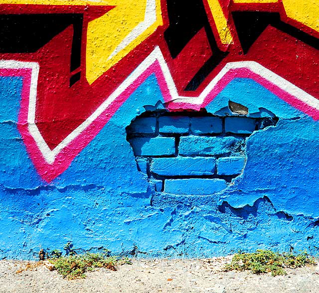 Blue: Brick and graffiti, Melrose Avenue alley 