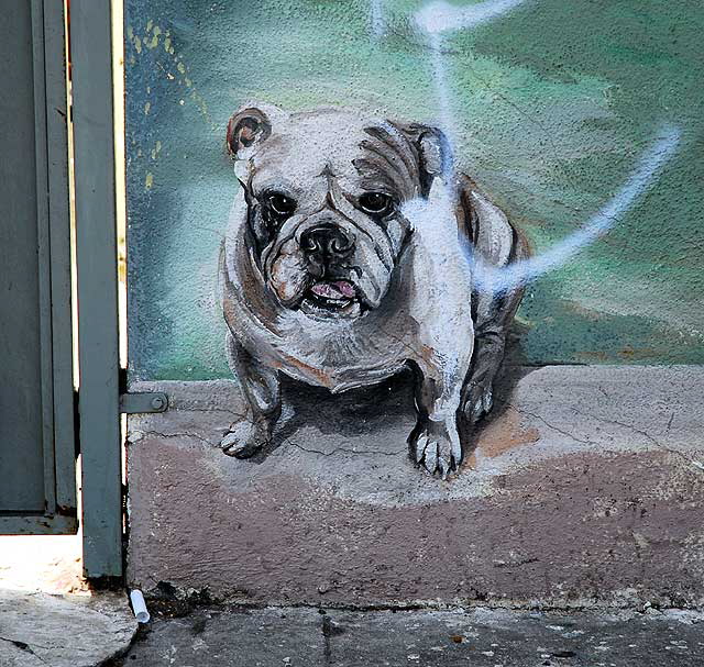 Detail of mural at Main and Market, Venice, California - Bulldog