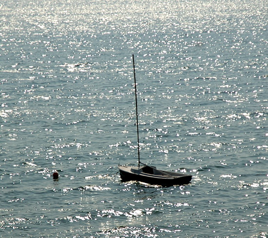 Sailboat at anchor, Cape Cod Bay
