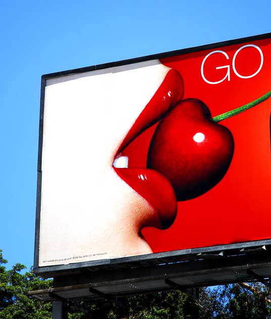 Red Lips - a billboard on the Sunset Strip for Skyy fruit-flavored vodka