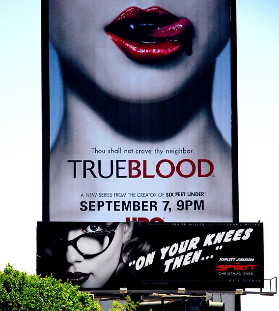 Building wrap on the Sunset Strip advertizing "Trueblood" from HBO