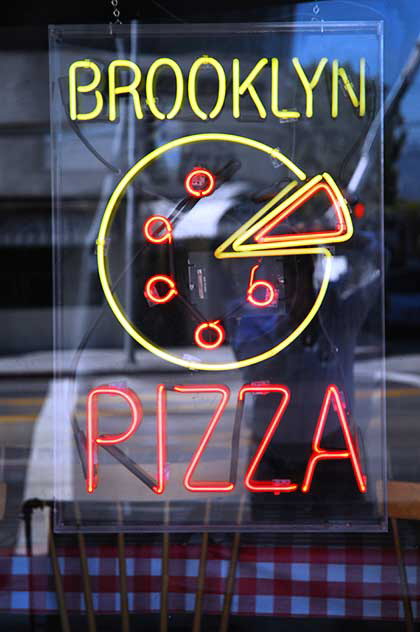 Brooklyn Pizza, West Pico Boulevard, Los Angeles - neon sign