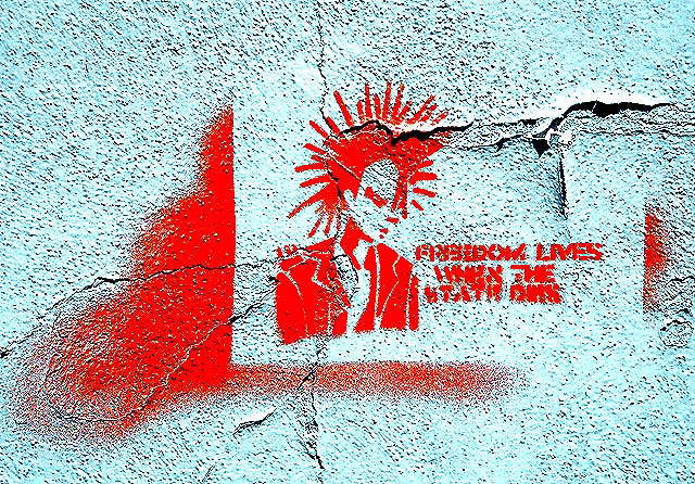 Freedom Stencil - "Freedom Lives when the State Dies"