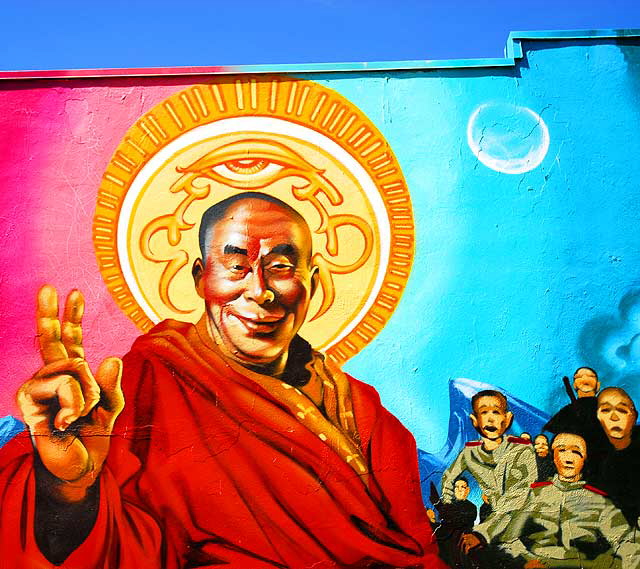 "Peace in Tibet" mural, in the alley off Spaulding, just south of Melrose Avenue