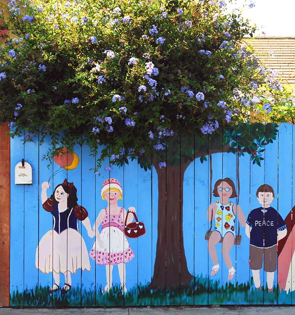 Tree mural at day care center off Main Street in Venice, California