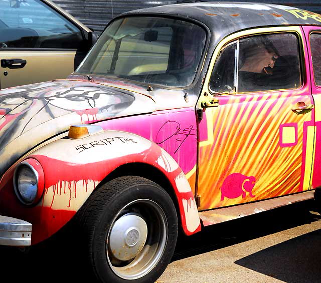 Old painted-up VW Bug