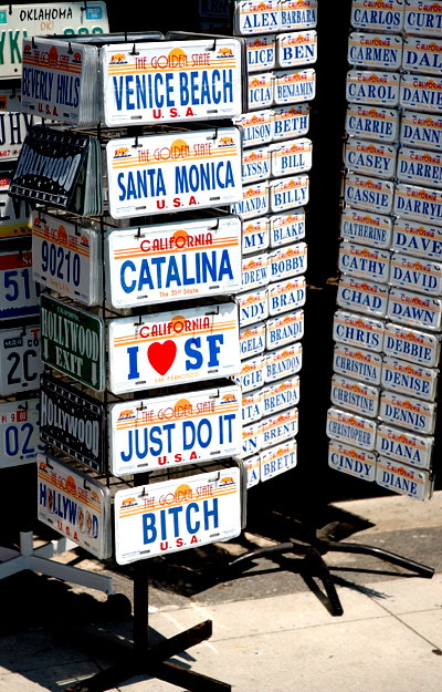 Novelty license plates for sale, Oceanfront Walk, Venice Beach 