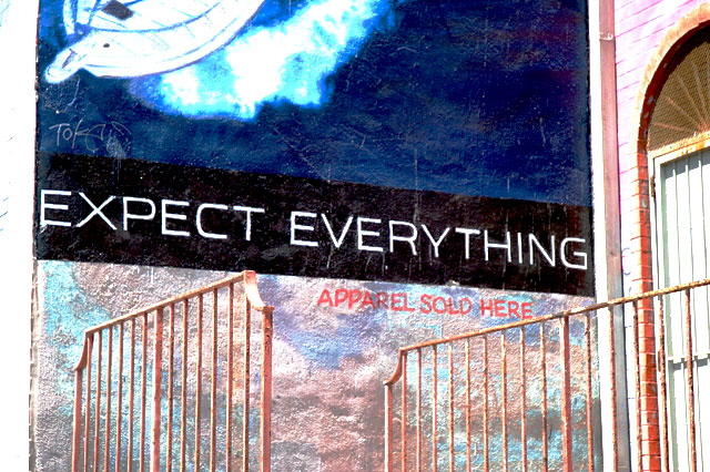 "Expect Everything" sign, Oceanfront Walk, Venice Beach