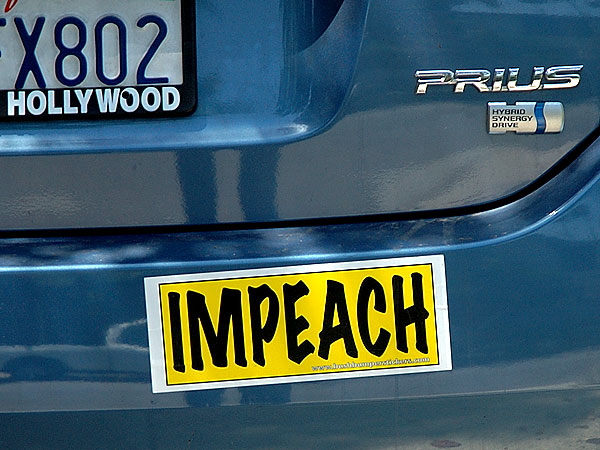 Curson Avenue, Hollywood - Impeachment Sign on Prius