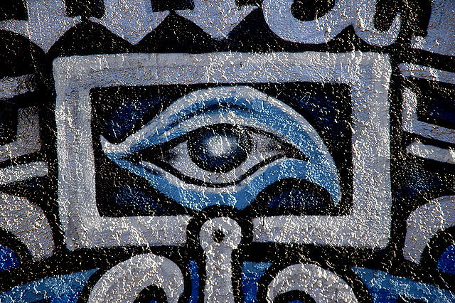 Hollywood Mural - This eye looks north from a parking lot on Cahuenga, staring at Hollywood Boulevard.