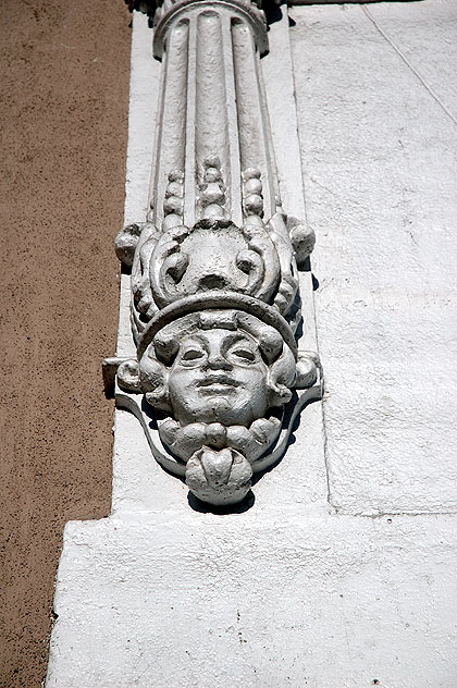 Rococo detail, frieze on faade, Cahuenga Boulevard, Hollywood