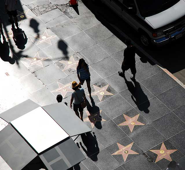 Morning shadows on the Walk of Fame, Hollywood Boulevard at the Kodak Theater