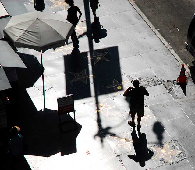 Morning shadows on the Walk of Fame, Hollywood Boulevard at the Kodak Theater