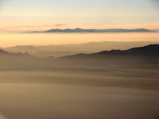 Malibu at sunset from the air