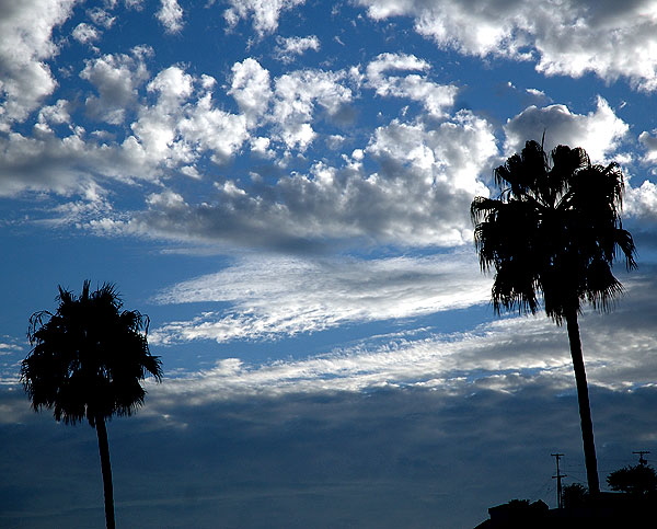 Clouds at sunset over Sunset Boulevard