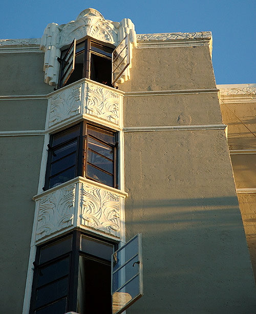 Wall of of the old twenties apartment building at 1314 North Hayworth, just south of the Directors Guild on Sunset Boulevard