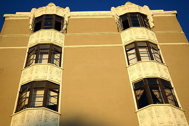 Wall of of the old twenties apartment building at 1314 North Hayworth, just south of the Directors Guild on Sunset Boulevard