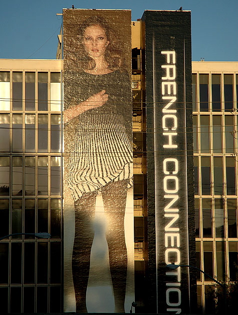 mage on wall on the Sunset Strip, Sunset at La Cienega