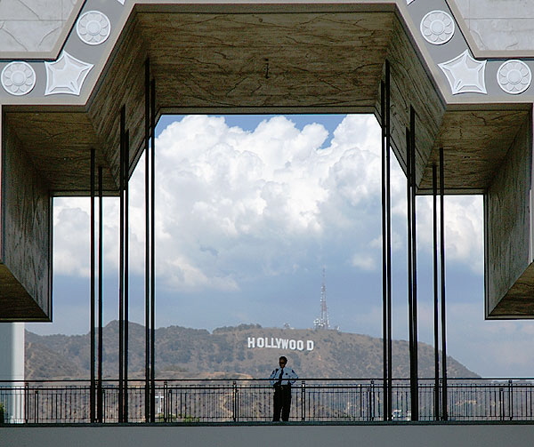 Hollywood Sign, as framed at Hollywood and Highland