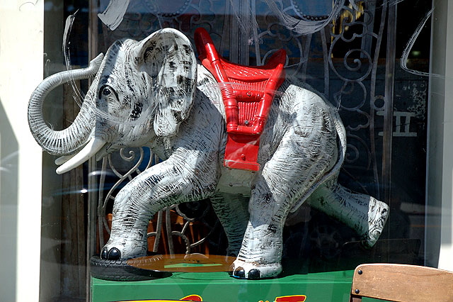 "Ride Jumbo" for sale at curio shop on Melrose Avenue, Los Angeles 