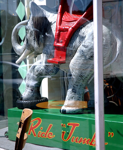 "Ride Jumbo" for sale at curio shop on Melrose Avenue, Los Angeles 