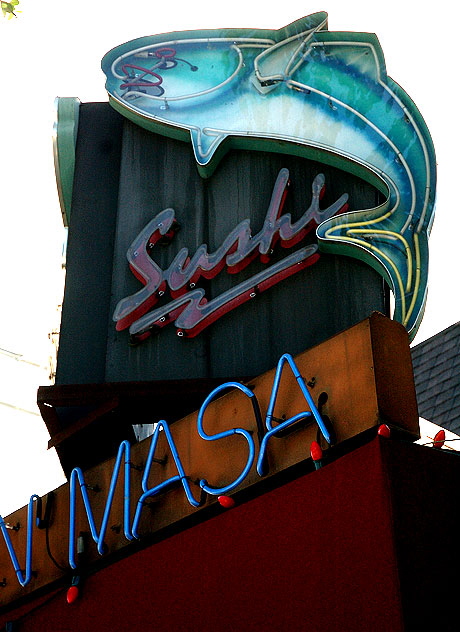 A color study - sign at a rather good sushi place, if you don't mind celebrities - Sunset Strip