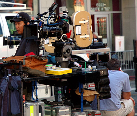 Location shoot for Columbia Pictures' "John Hancock" on Hollywood Boulevard, Thursday, September 13, 2007