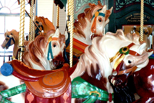 Carved carousel horses, Santa Monica pier