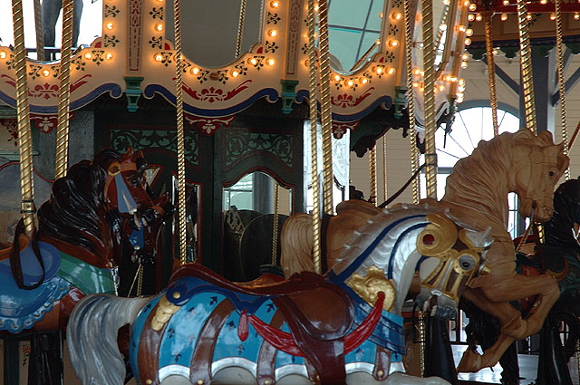 Carved carousel horses, Santa Monica pier