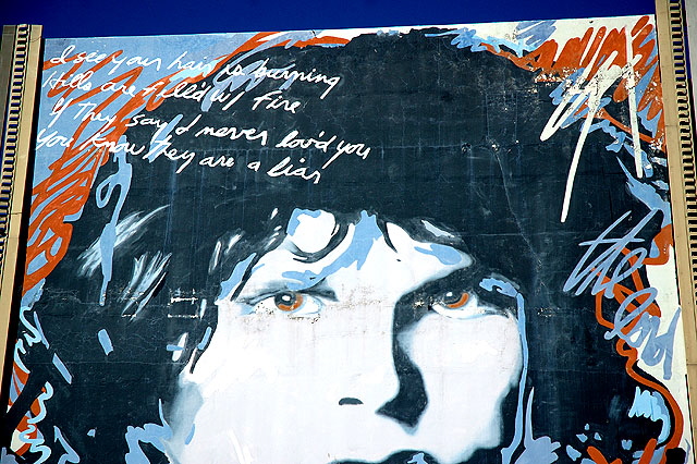 Hollywood - Jim Morrison looks down on Hayworth at La Brea 