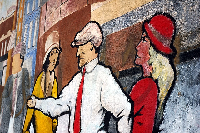 Mural: Ocean Park Pier, Jane Golden, 1976 - Ocean Park Boulevard and Main, Santa Monica - Detail