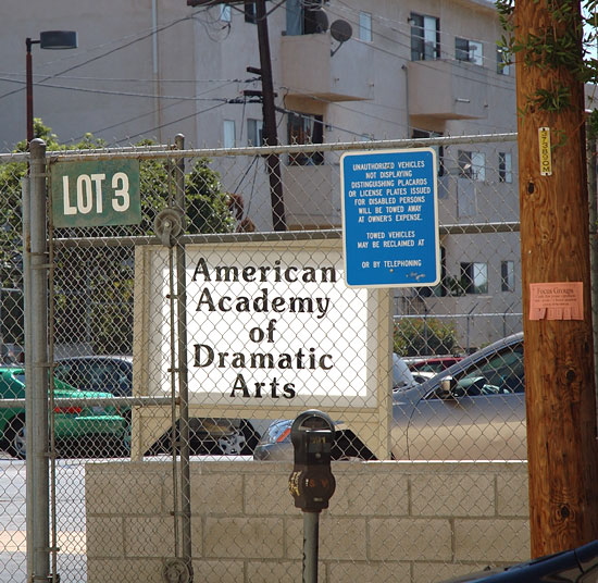 Lot 3, American Academy of Dramatic Arts, De Longpre at La Brea, Hollywood