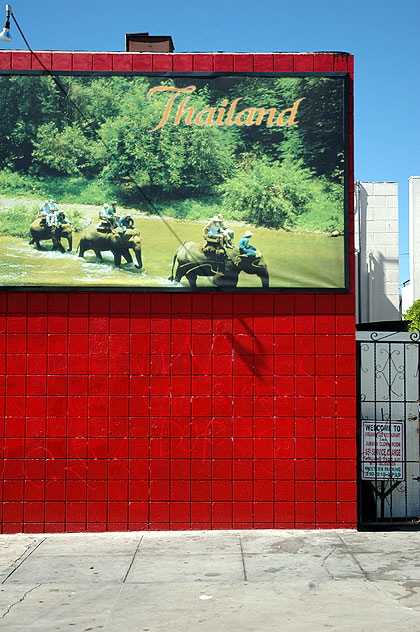 Wall in the area east of Hollywood, Thai Town, at the intersection of Hollywood Boulevard and Normandie 