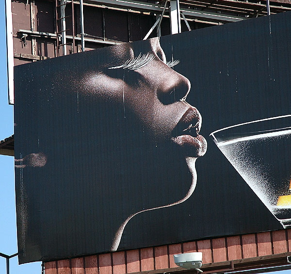 Eyelashes and Martini billboard, Sunset Strip, West Hollywood