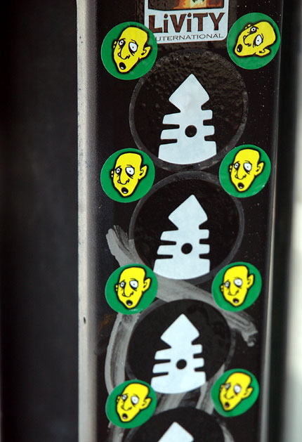 Stickers in Little Ethiopia - Fairfax Avenue, Los Angeles