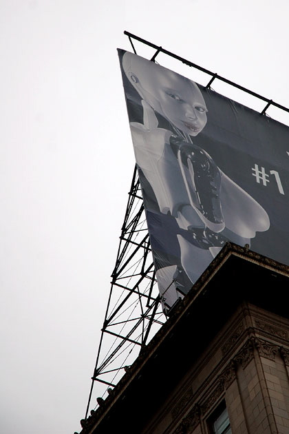 Billboard with android woman on the Taft Building, Hollywood and Vine.