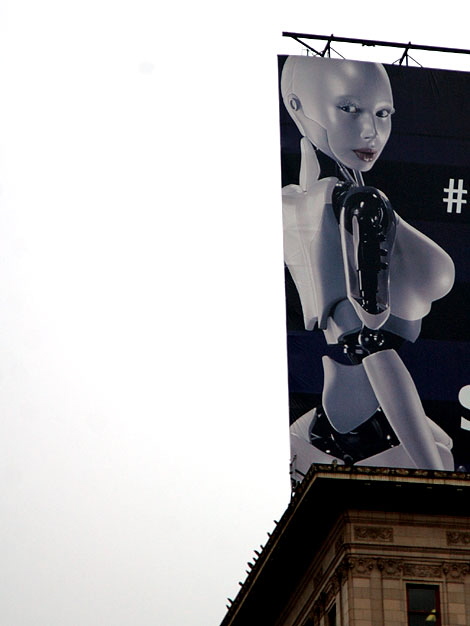 Billboard with android woman on the Taft Building, Hollywood and Vine.