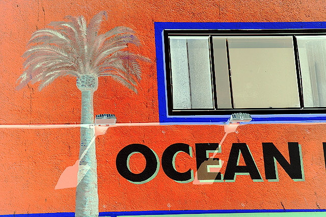 Color study - the area where Rose Avenue meets Oceanfront Walk in Venice Beach, California 