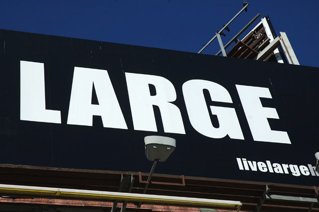 "Live Large" billboard, San Vicente and Sunset Boulevard, West Hollywood