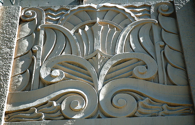 Art Deco detail, 1924, the original Technicolor building, now Television Center, just south of Hudson and Santa Monica Boulevard, Hollywood