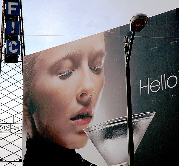 Vodka billboard, Hollywood Boulevard at Cahuenga