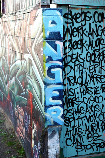 "Anger" graffiti in alley behind Melrose Avenue, Hollywood (CBS Crew) 