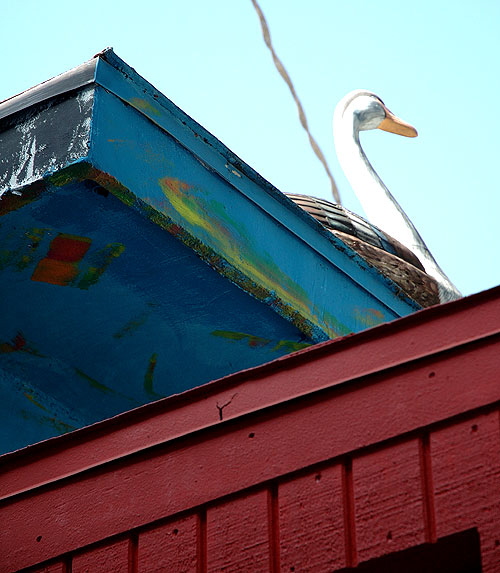 A wooden goose, Stanley Avenue at Melrose