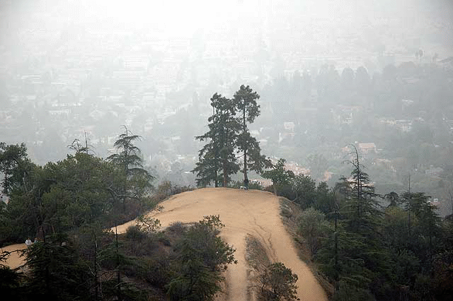 View south from  Griffith Observatory - fog