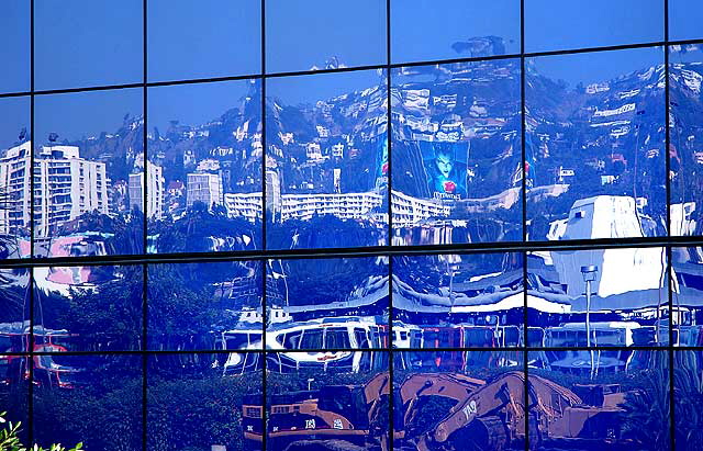 The Sunset Strip as seen in the windows of the Pacific Design Center, 8687 Melrose Avenue, West Hollywood