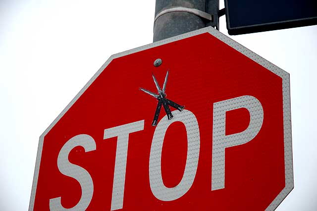 Stop sign, El Centro, Hollywood