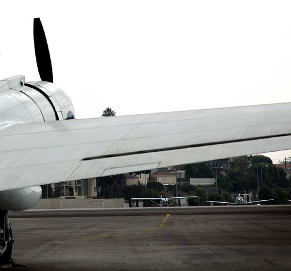 The "Spirit of Santa Monica"  this DC-3 built at the Douglas plant in Santa Monica that made its maiden flight from the old Clover Field in 1942  was donated to the City of Santa Monica by the Museum of Flying in 2003