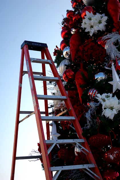 Christmas tree on the southeast corner of Sunset Boulevard and Sunset Plaza Drive