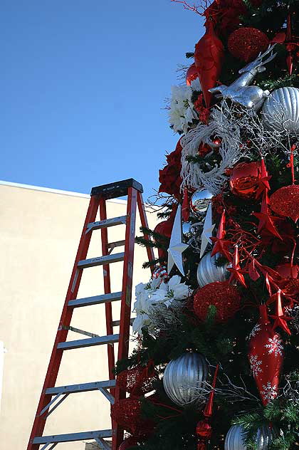 Christmas tree on the southeast corner of Sunset Boulevard and Sunset Plaza Drive