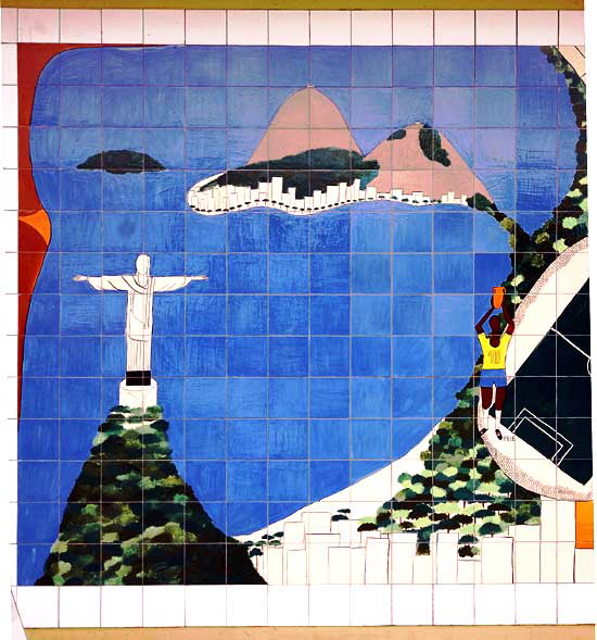 The mosaic mural at the Brazilian Mall, 10826 Venice Boulevard, Culver City